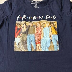 FRIENDS Navy Tee with Colorful Cast Photo